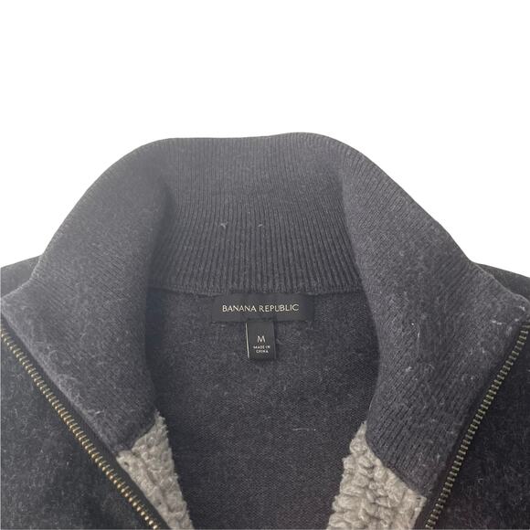 Banana Republic Men's Size M Gray Sweater Jacket Wool Blend - Picture 5 of 9